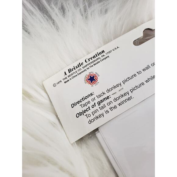 Beistle Pin‎ the Tail on the Donkey Party Game Vtg 1976 70s retro barn farm mod - Picture 7 of 7